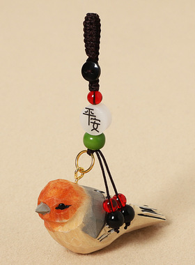 手工木雕蜂鸟汽车钥匙扣
