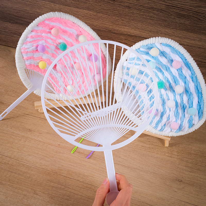 扇子骨架塑料扇柄diy团扇图片