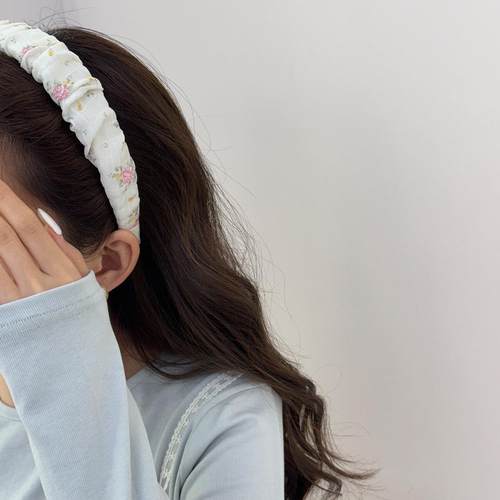日韩小清新碎花发饰ins布
