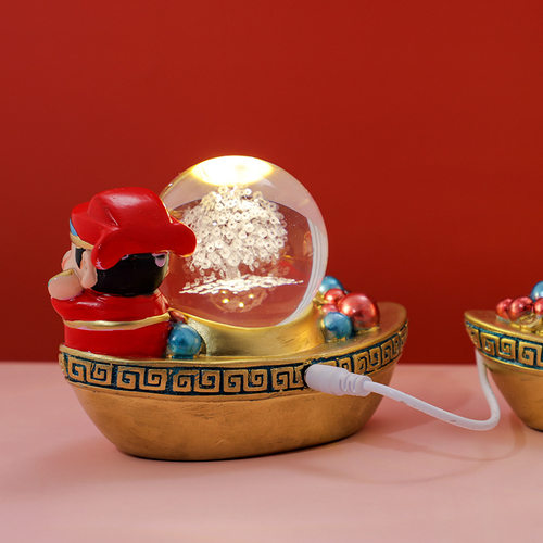 发财树内雕发光照明小夜