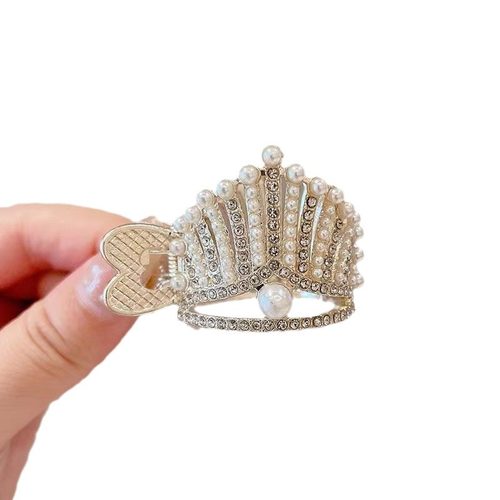 珍珠镶钻高马尾抓夹防塌固定神器马尾夹发夹女夏季丸子头爪夹发卡