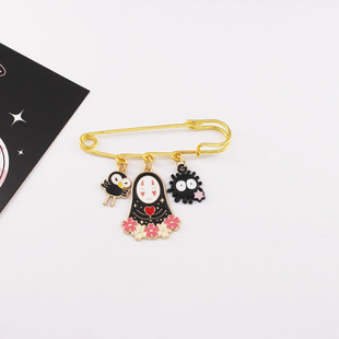 卡通宫崎骏动漫合金胸针龙猫千与千寻无脸男黑猫学生徽章配饰别针