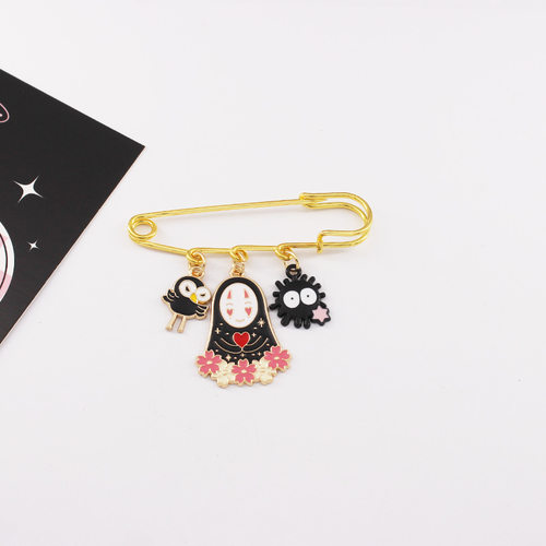 卡通宫崎骏动漫合金胸针龙猫千与千寻无脸男黑猫学生徽章配饰别针