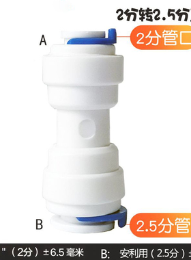 2分转2.5分直通接头安利益之源净水器配件2.5分pe管接头8mm管快插