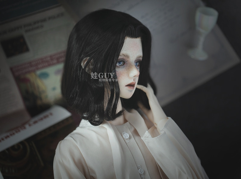 WGdoll包邮bjd3分假发sd娃娃假毛中分美人尖软毛手改小三分叔短发