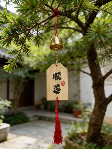 风铃许愿牌书房茶室铃铛流苏挂件户外祈福牌中考许愿牌防水可写字