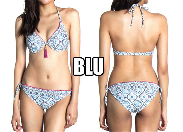 2025日单冲浪 新款复古菱形荷叶边钢托聚拢褶皱款 比基尼bikini