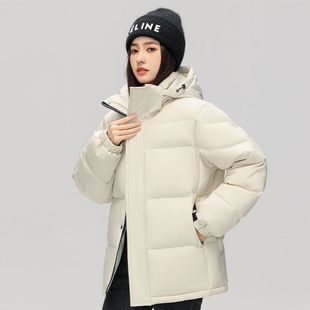 情侣羽绒服男女同款短款冬季2025新款加厚百搭宽松白鸭绒中戏外套