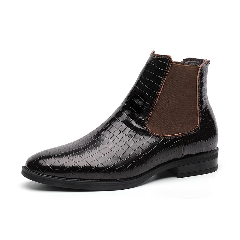 CHELSEA BOOTS MENS HIGH-TOP BRITISH MARTIN BOOTS LEATHER ANKLE BOOTS VERSATILE CASUAL SIZE 37 MENS BOOTS POINTY SCALP SHOES
