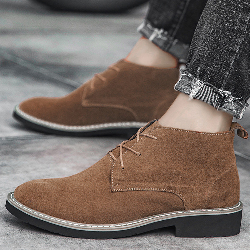 CHELSEA BOOTS MARTIN TRENDY SHOES MENS LEATHER SHOES HIGH-TOP SNOW BOOTS MENS LOW-TOP CARGO BOOTS WINTER FLEECE COTTON SHOES