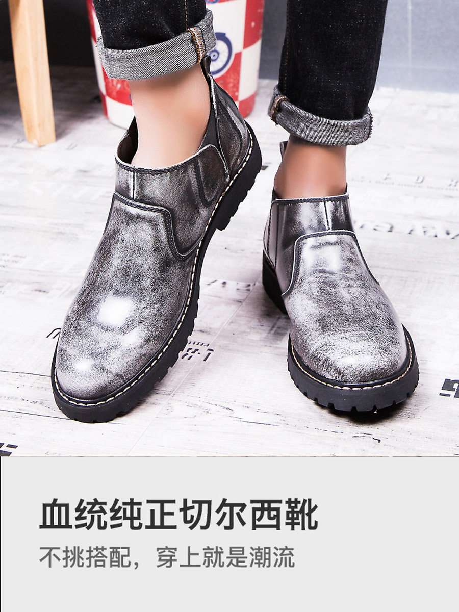 KOREAN VERSION OF THE VERSATILE CHELSEA BOOTS TIDE VINTAGE LEATHER BOOTS MENS ANKLE BOOTS MARTIN BOOTS MENS BRITISH LEATHER HIGH-TOP CARGO MENS BOOTS