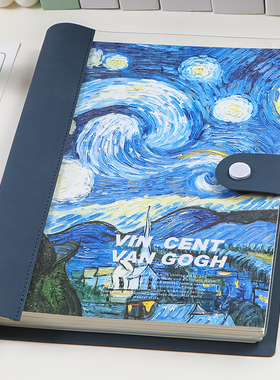 复古油画活页本透明软壳可拆卸笔记本本子b5日记本大学生考研学习记录本加厚搭扣线圈本高颜值简约ins手账本