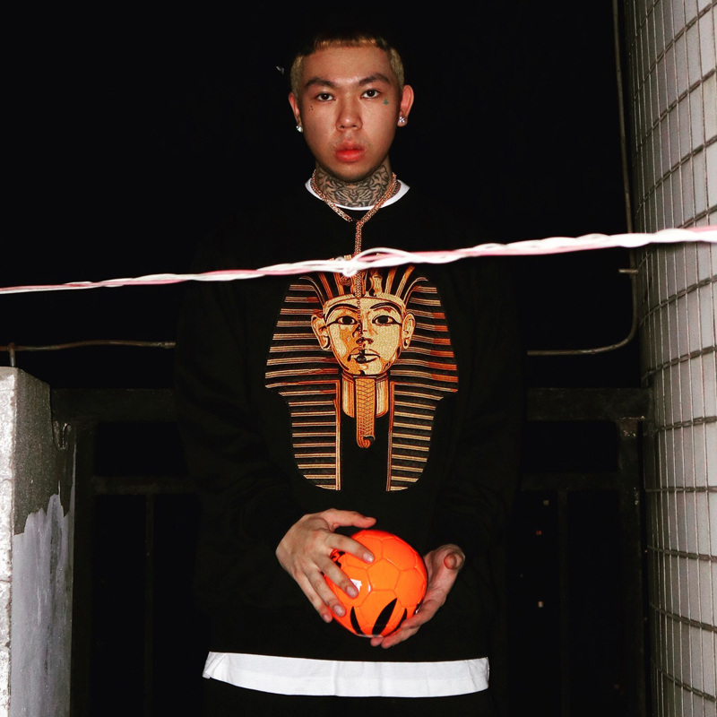 oversize埃及法老金线套头卫衣