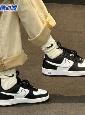 耐克男鞋冬新款Air Force 1黑白熊猫空军一号休闲板鞋 DV0788-001