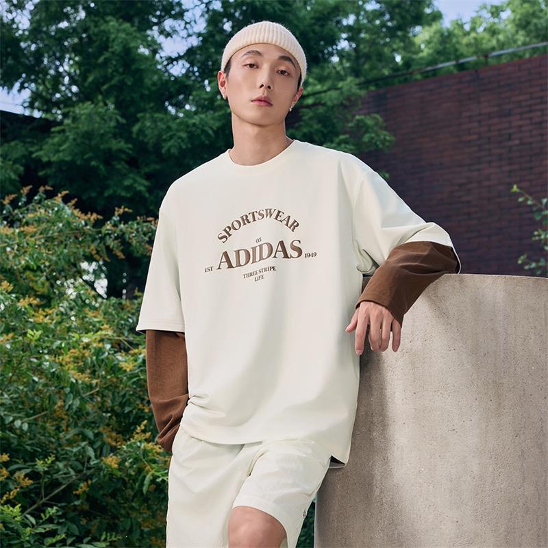 Adidas阿迪达斯男子2024夏季新款印花运动百搭宽松短袖T恤 JD0441