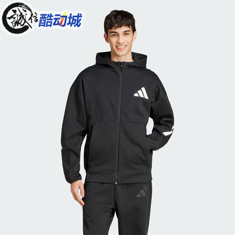 Adidas阿迪达斯男装黑标制服亲肤柔软舒适透气运动外套夹克JD5984