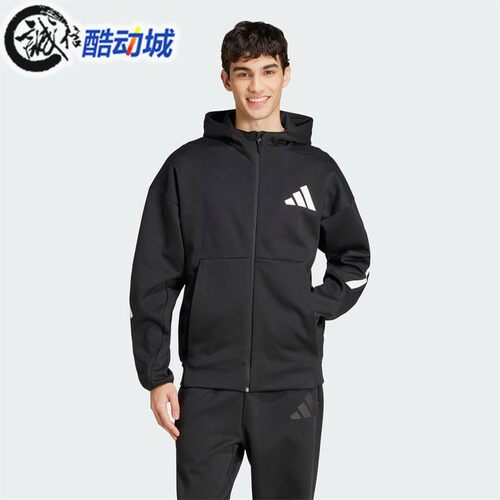 Adidas阿迪达斯男装黑标制服亲肤柔软舒适透气运动外套夹克JD5984