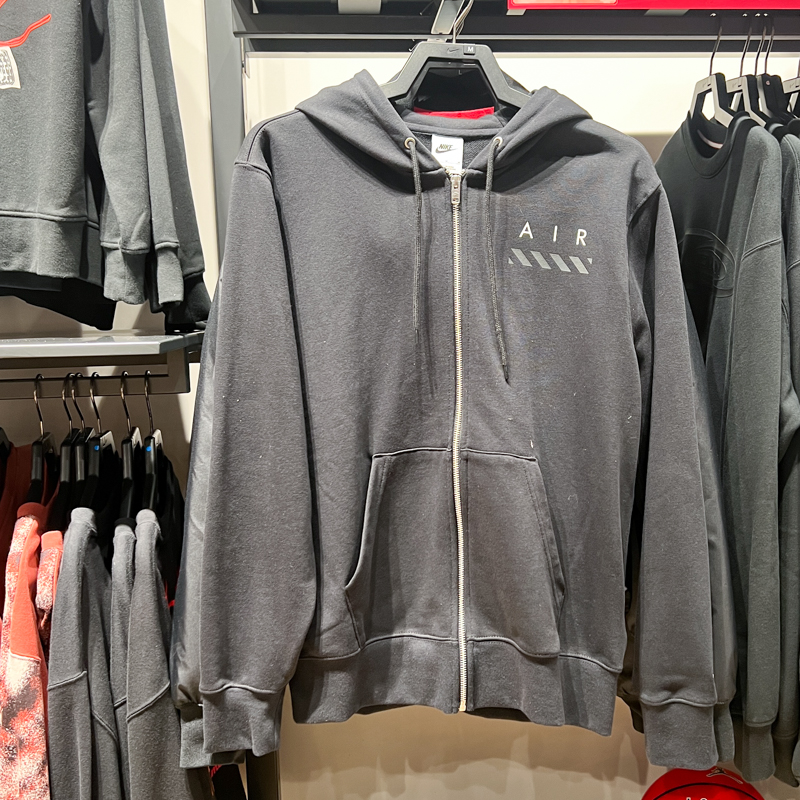 耐克男装2025春新款简约百搭运动宽松休闲针织连帽外套IB5469-010