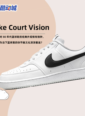 Nike耐克男子Court Vision经典百搭小白鞋透气运动板鞋DH2987-110