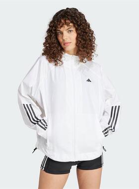 Adidas阿迪达斯女子2024夏季运动休闲宽松健身连帽夹克外套IS8042