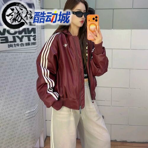 阿迪达斯三叶草保暖运动连帽棉服