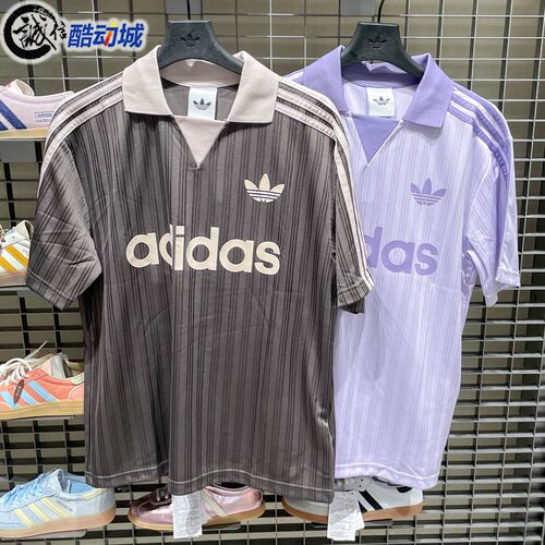 阿迪达斯三叶草男子2026新款足球风运动短袖POLO衫 LF9217 LF9218
