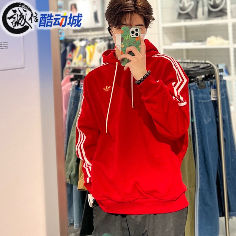阿迪达斯三叶草情侣针织卫衣