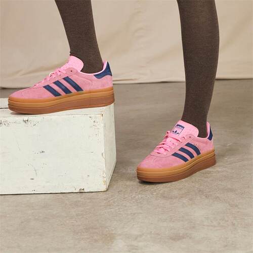阿迪达斯三叶草女子2024冬款GAZELLE BOLD厚底复古运动板鞋H06122