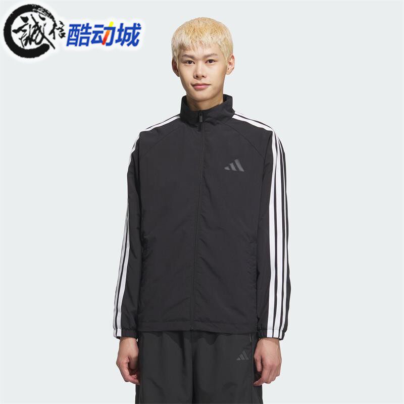 阿迪达斯男子经典黑白运动外套
