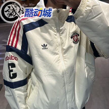 阿迪达斯三叶草男子2025冬新款保暖双面穿运动棉服 KC0094 KC0093