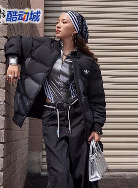 阿迪达斯三叶草中性拒水防泼防风保暖轻薄600蓬鸭绒羽绒服 JL8409