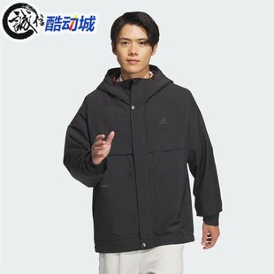 抗风透湿疏水运动休闲连帽夹克外套JI8680 阿迪达斯男子2024秋新款