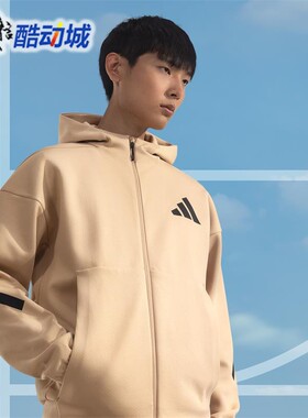 Adidas阿迪达斯男子2024新款训练运动保暖防风连帽夹克外套JF2445