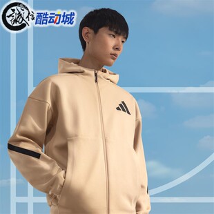 训练运动保暖防风连帽夹克外套JF2445 Adidas阿迪达斯男子2024新款