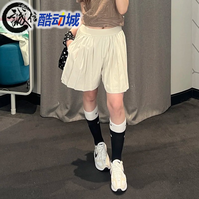耐克女子速干高腰褶裥裙裤