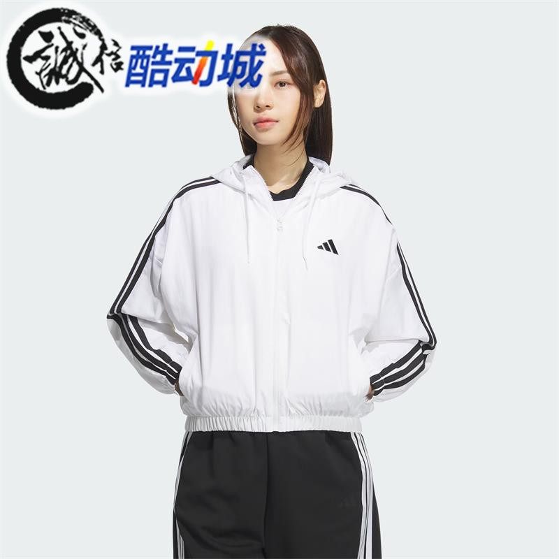 阿迪达斯女子运动连帽夹克外套图片