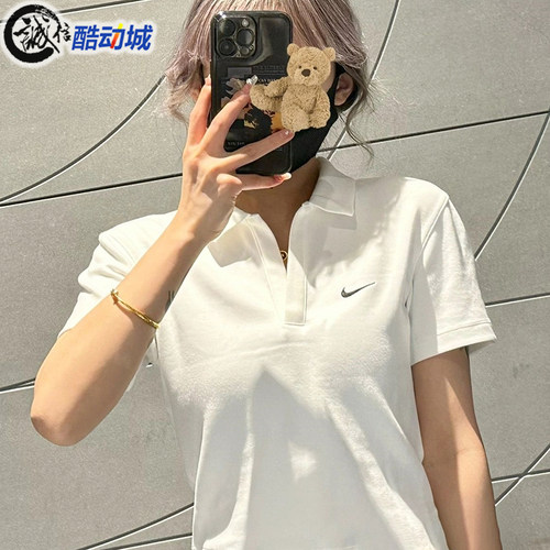 耐克短袖女2025夏季新款美式辣妹装短款翻领POLO衫DV7885-133-010