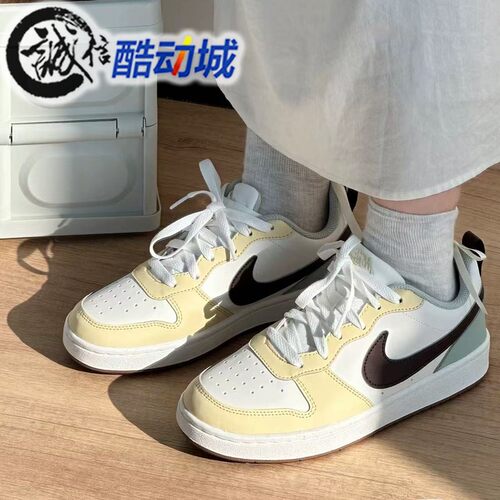 Nike耐克大童鞋2025新款COURT奶白拼接透气低帮运动鞋 HV1804-121