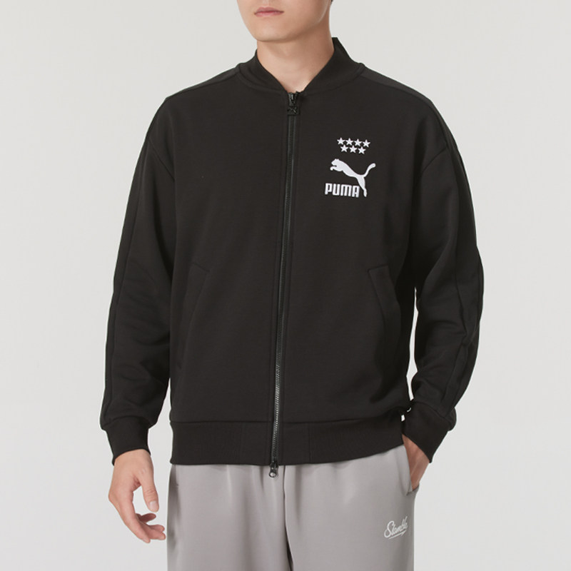 PUMA彪马男装2024秋新款舒适休闲运动耐磨夹克防风外套 628094-01