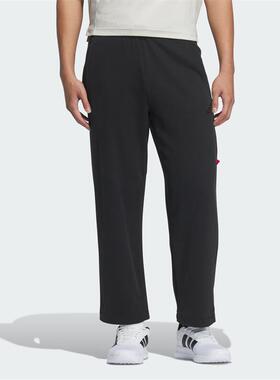 阿迪达斯男子2025蛇年新年款针织宽松直筒百搭运动休闲长裤JM1010