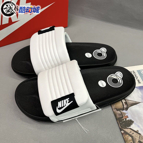 耐克男鞋2025夏新款透气居家拖鞋休闲运动魔术贴一字拖DQ9624-100