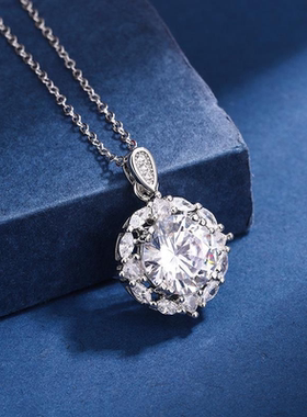 合成立方氧化锆锆超闪鸽蛋锆石项链女款小众水钻锁骨链满天星项链