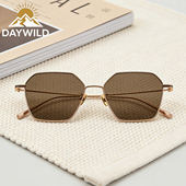 DAYWILD纯钛超轻太阳眼镜菱形男女同款 开车偏光墨镜防晒UV400 时尚