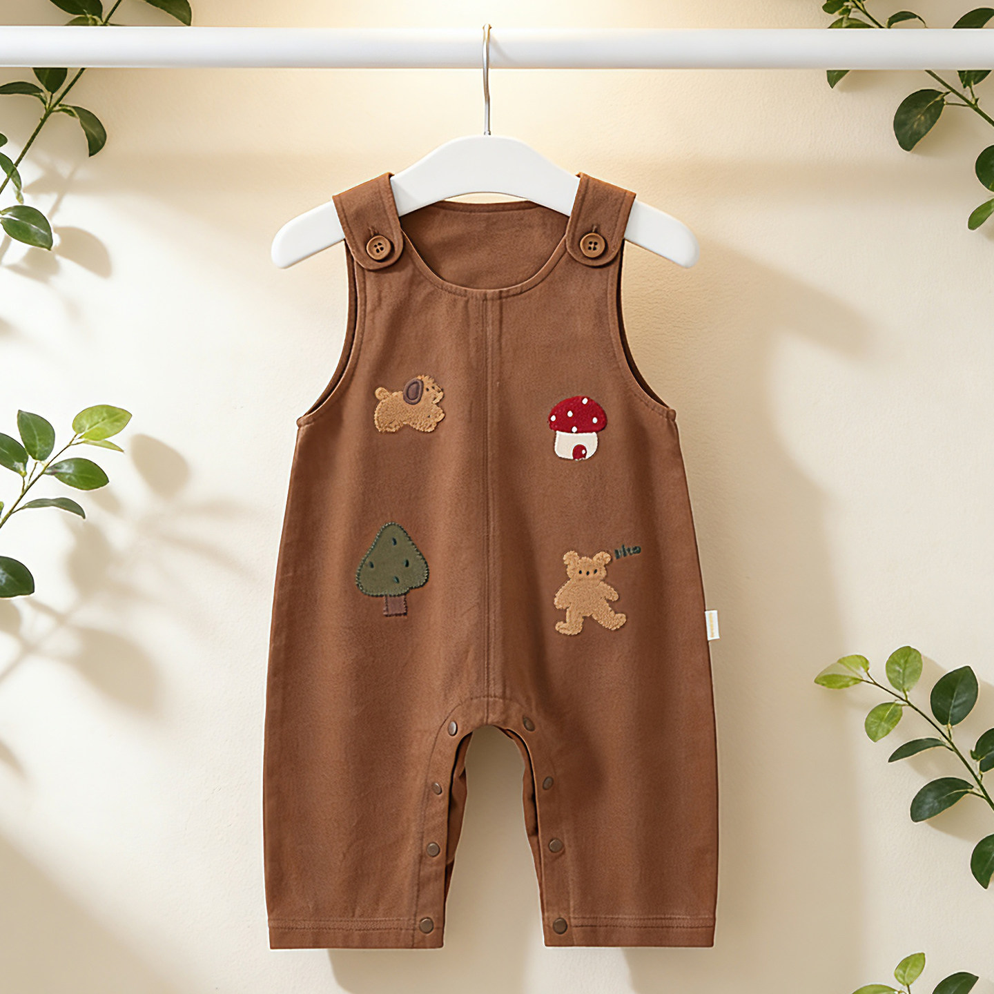 ins风格春季男宝宝背带裤新款儿童爬爬服a类婴儿连体衣73-100码