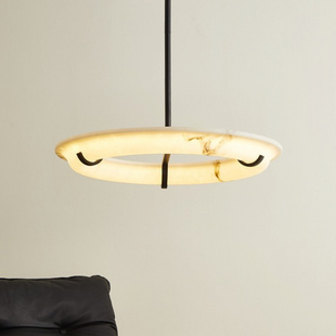 法式复古Athena仿云石吊灯创意设计师美式客厅别墅卧室主灯餐厅灯