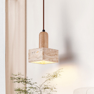 往后余生奶油风卧室床头吊灯创意实木复古文艺日式侘寂风民宿吧台