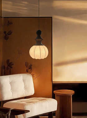 复古中古风床头吊灯原木风卧室灯创意高级感大气氛围装饰灯具