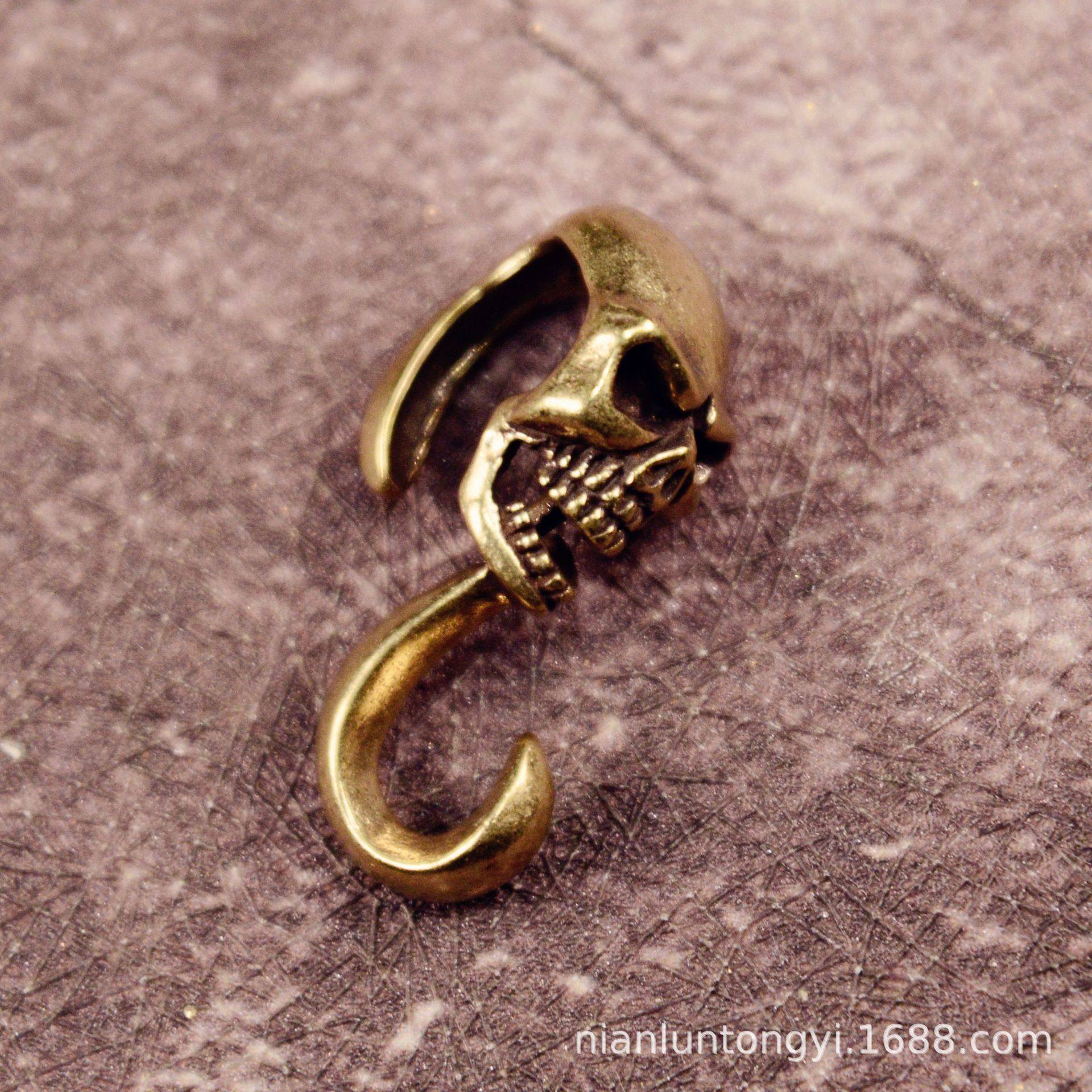 黄铜骷髅头S钩挂件纯铜骷颅头财布扣S钩手工DIY配件金属钩子,饰品/流行首饰/时尚饰品新,摆件,淘宝优惠券,粉丝福利购,淘宝优惠卷