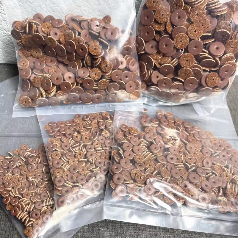 薄牛皮垫片隔片配饰散珠人造牛皮棕色手链手串diy材料饰品约500片图片