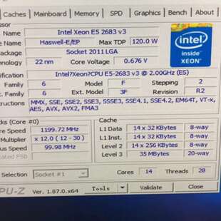 {议价}E5-2683V3 2.0G 14核28线程 QS正显 支